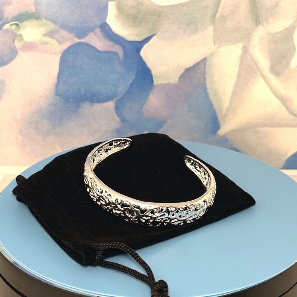Emberly Selena Silver Filigree Cuff Bracelet Gift Packaged - Picture 4 of 10